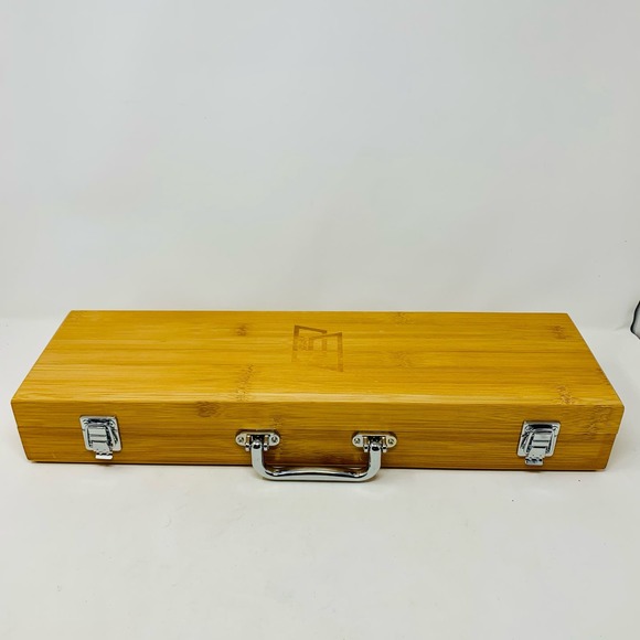 3-Piece Bamboo BBQ Set With Case - Picture 7 of 7